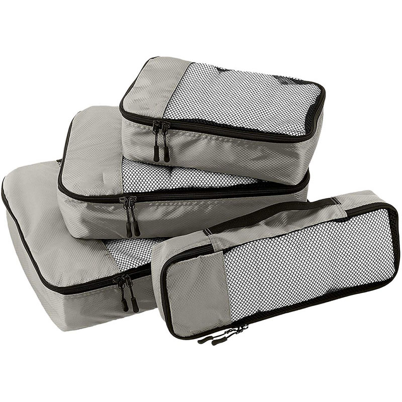 4 Piece Black Packing Travel Organizer Cubes Set