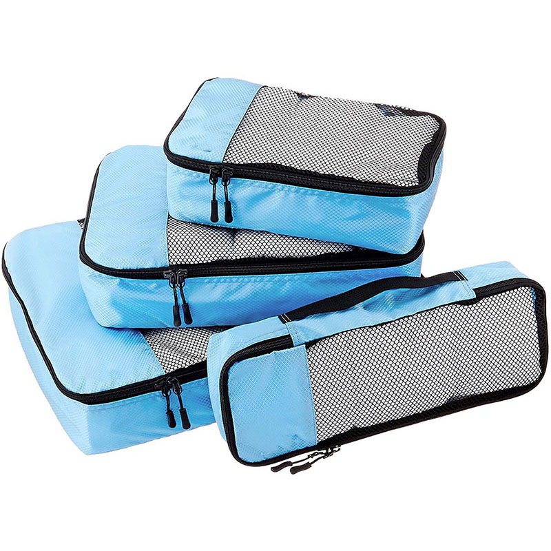 4 Piece Black Packing Travel Organizer Cubes Set