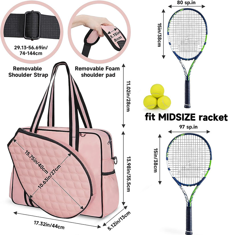 Pink tennis tote bag