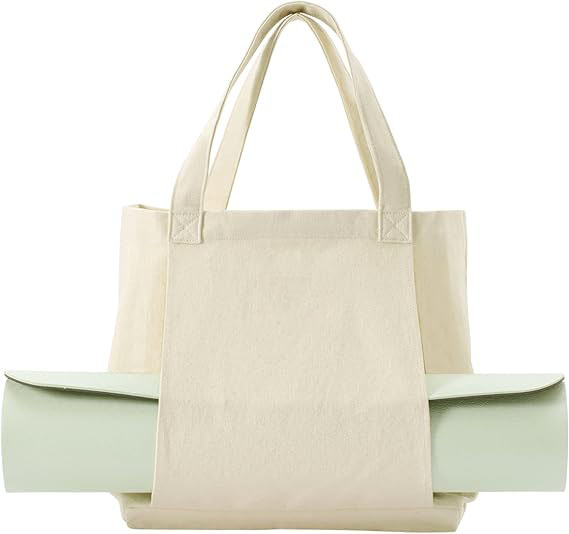 Canvas yoga tote bag