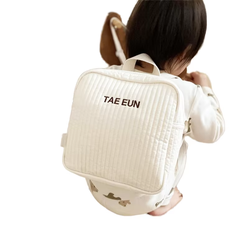 Cotton quilted kids backpack