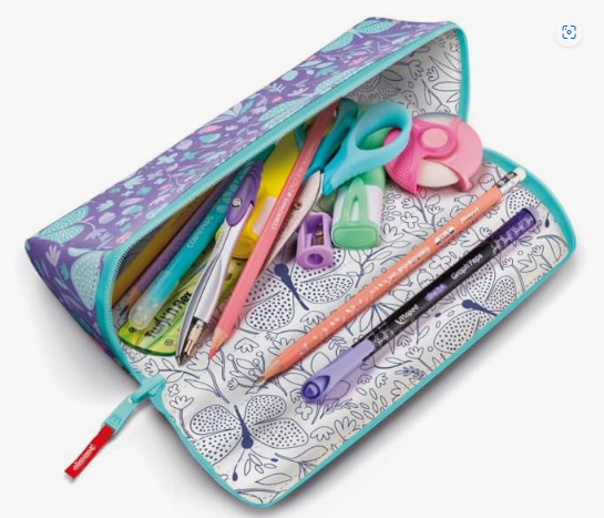 Double-sided available printed triangle pencil case