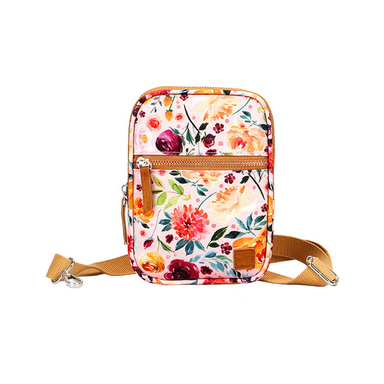 Flower print messenger bag