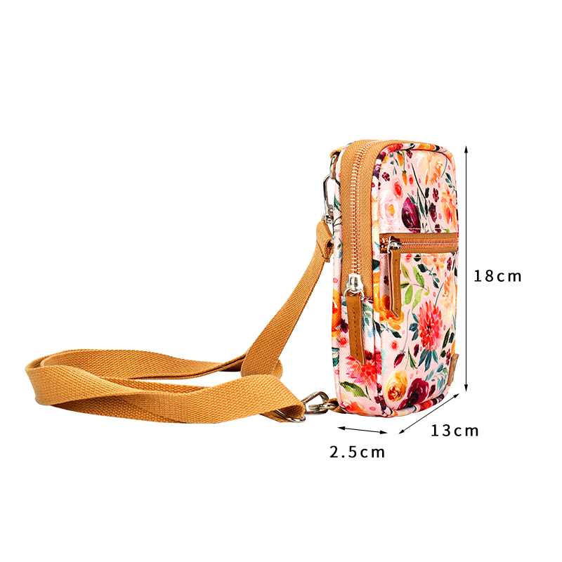 Flower print messenger bag