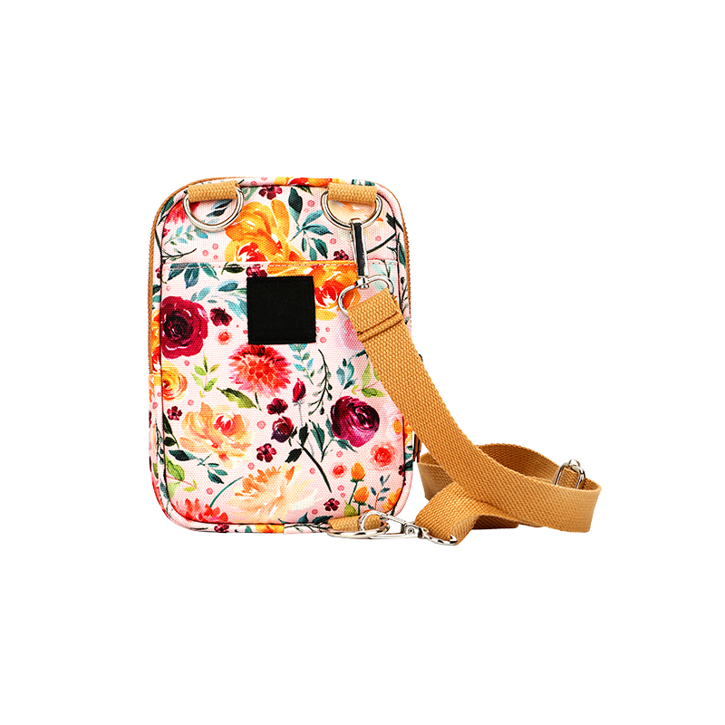 Flower print messenger bag