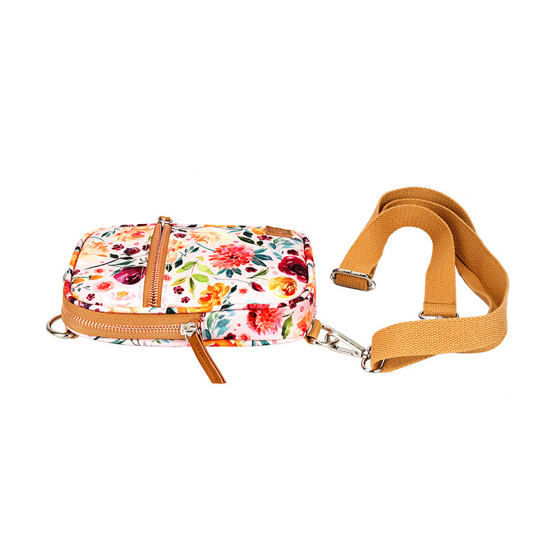 Flower print messenger bag