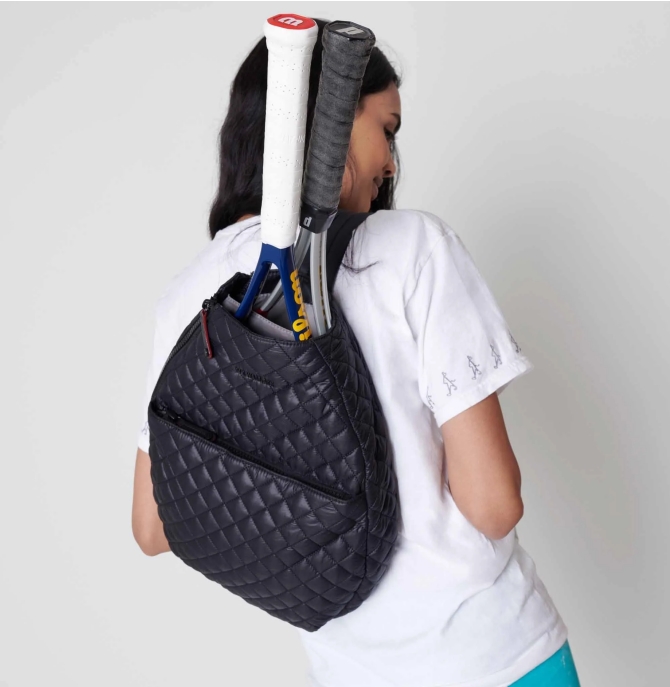 Quilted leather Racquet Sling bag