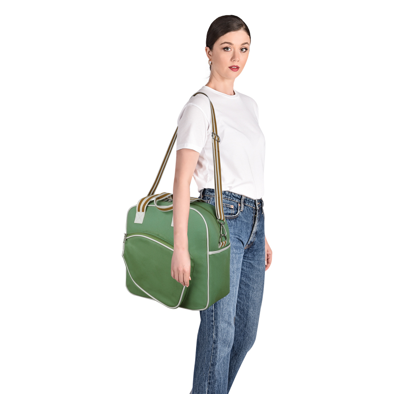 Green canvas pickleball tote carrier