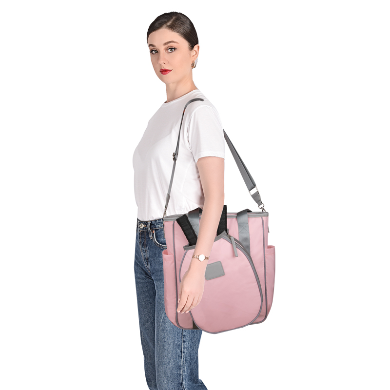 Pink oxford pickleball tote bag