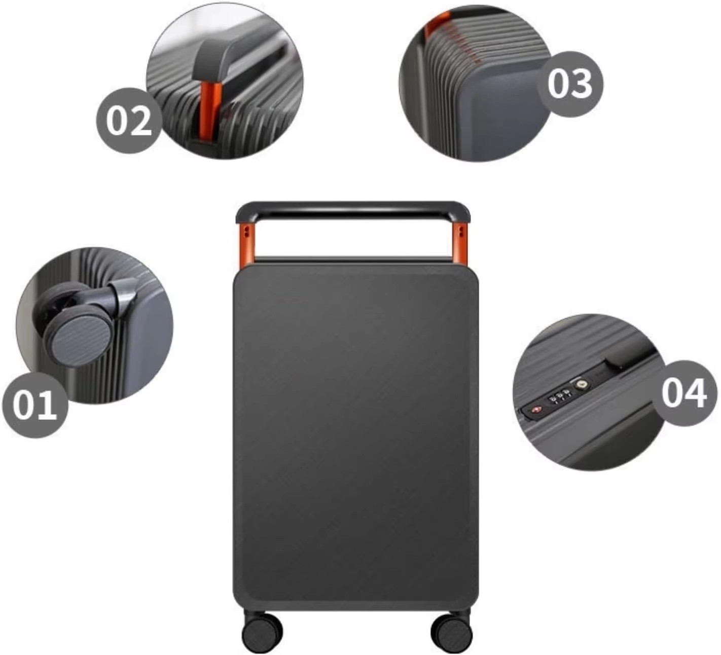 Printing logo ABS 24inch trolley spinner luggage