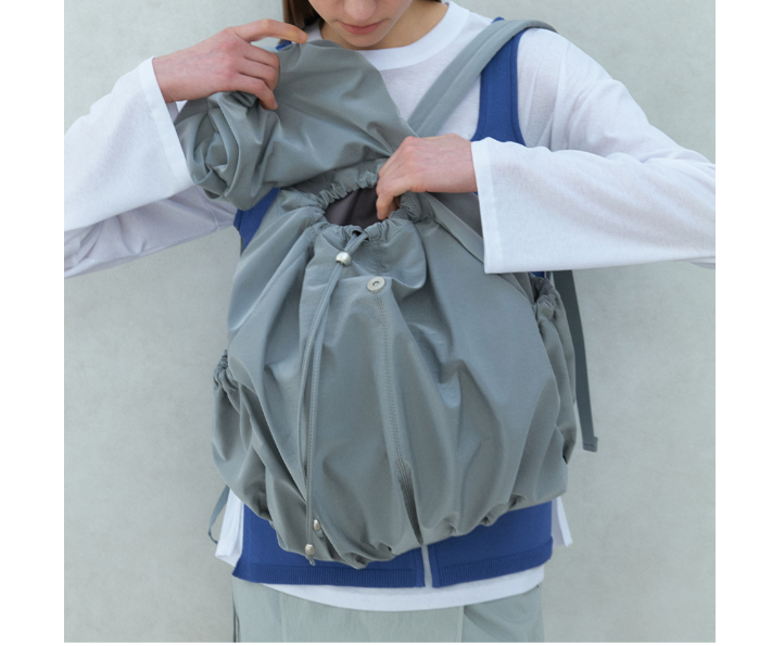 Women Pleated premium nylon backpack