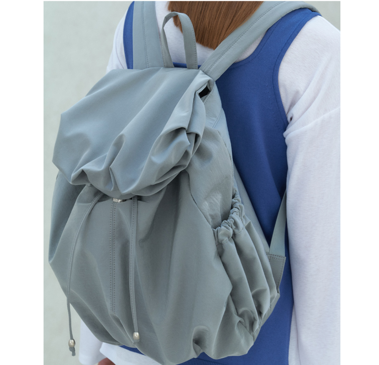 Women Pleated premium nylon backpack