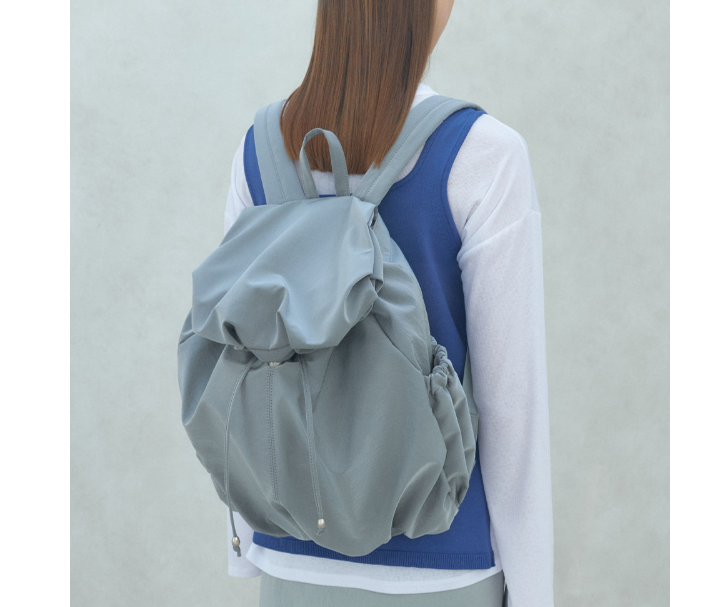 Women Pleated premium nylon backpack