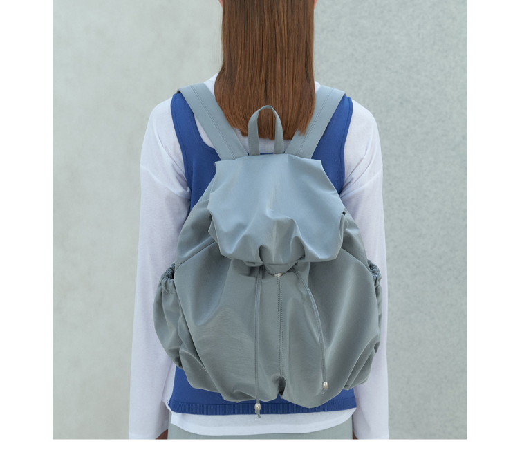 Women Pleated premium nylon backpack