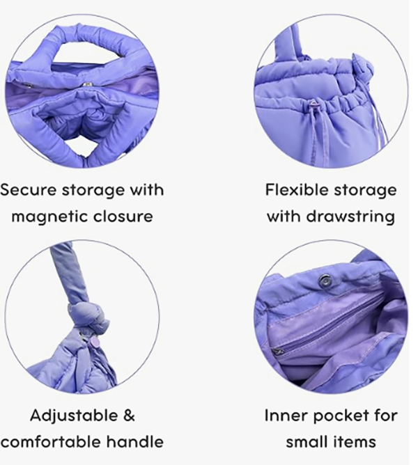 Women purple shoulder bag