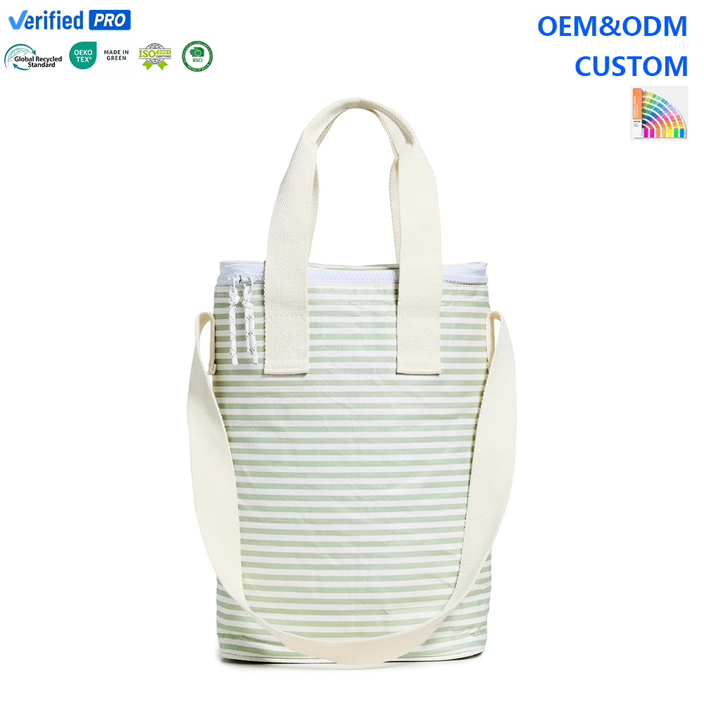 2 bottle custom printed tyvek wine tote carrier