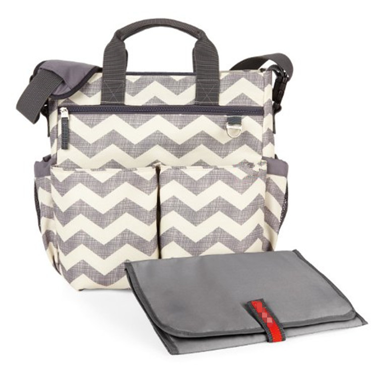 Stroller diaper bag with changing mat Chevron