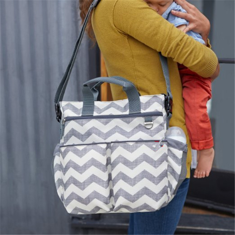 Stroller diaper bag with changing mat Chevron