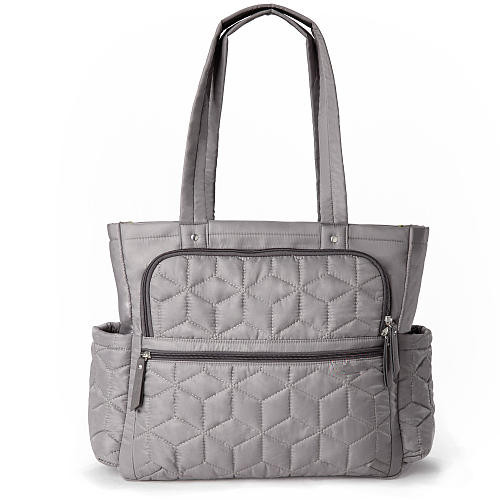 Diaper bag set Gray quilted