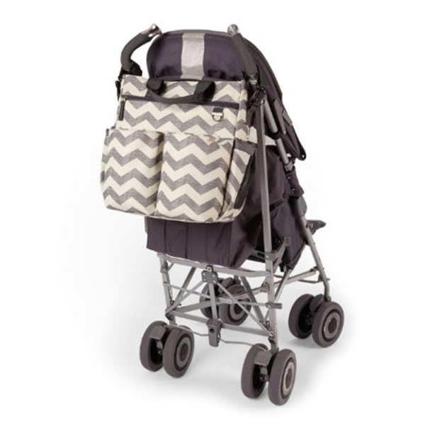 Stroller diaper bag with changing mat Chevron