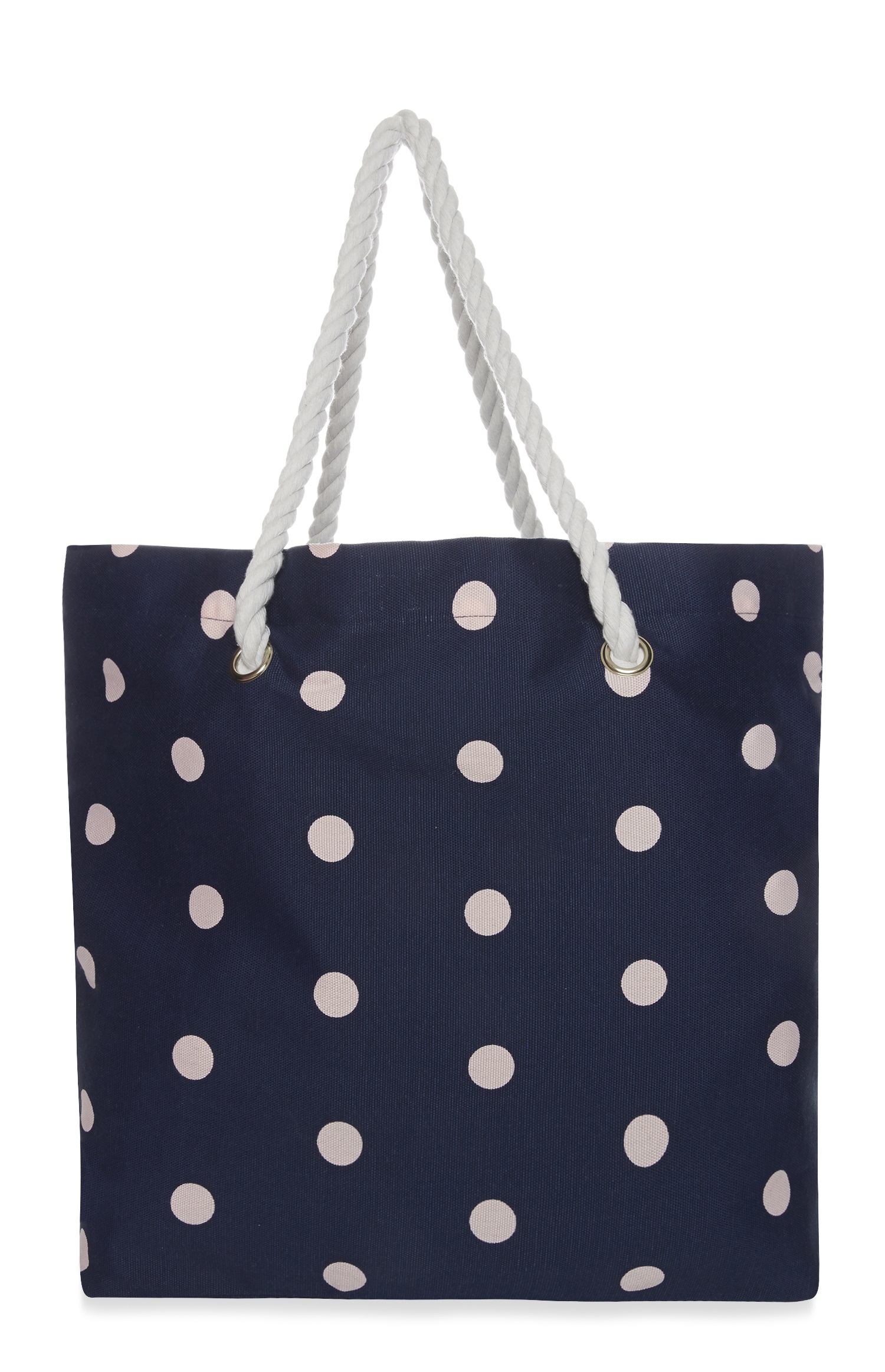 Jute Beach Bag Tote spotty rope