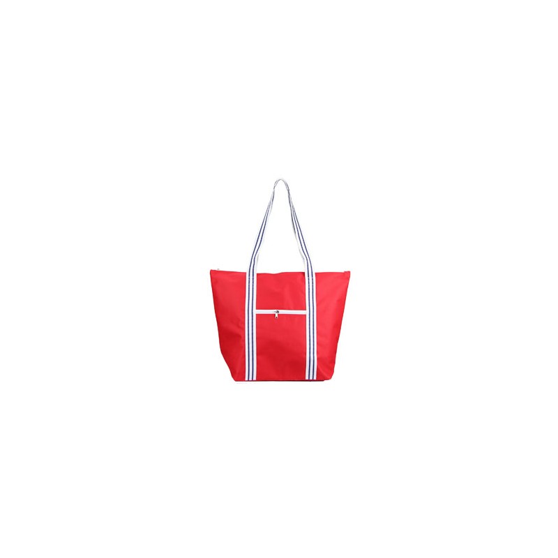 Polyester beach bag with zipper closure