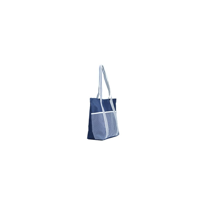 Polyester beach bag with zipper closure