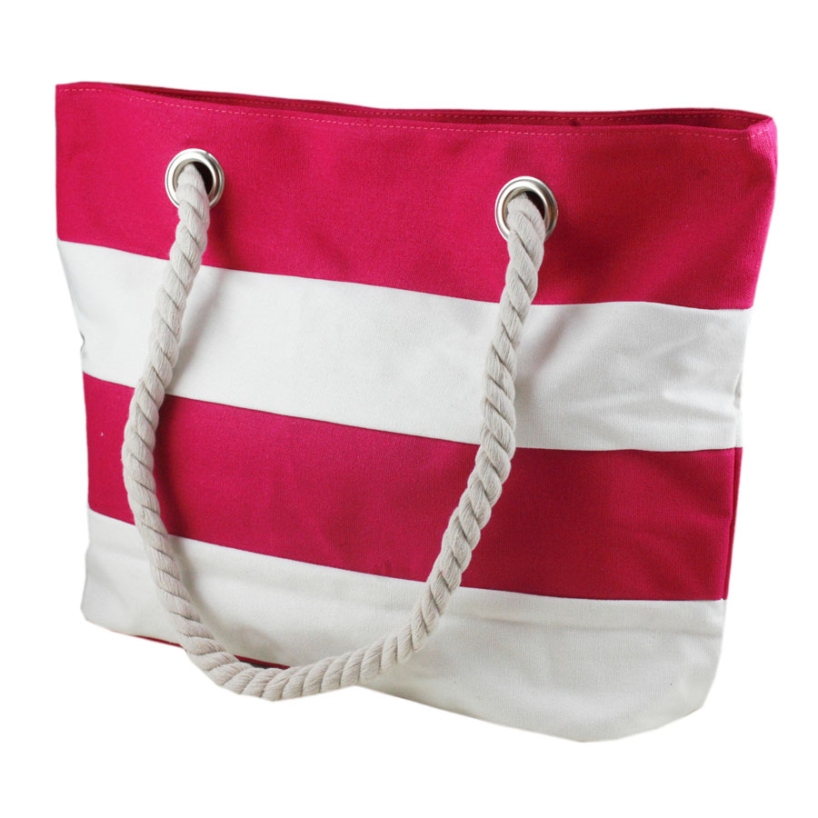 Canvas beach bag with rope handle