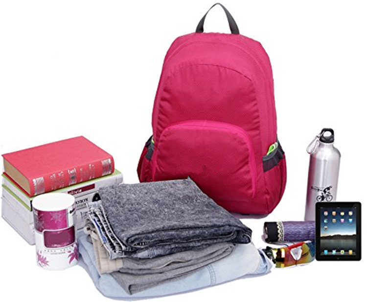 Nylon foldable backpack