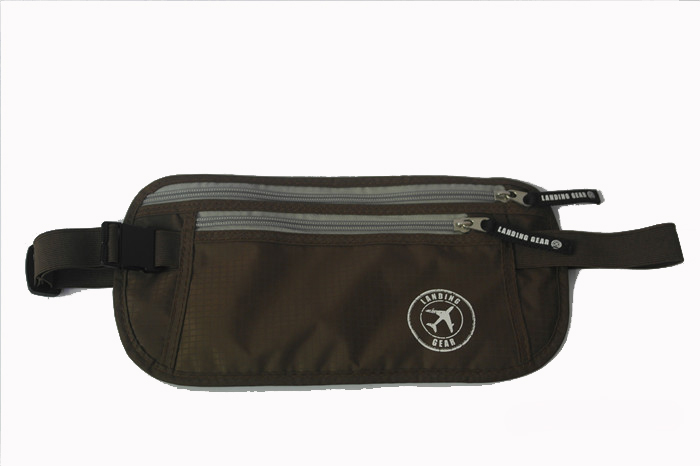 Waterproof RFID money belt brown