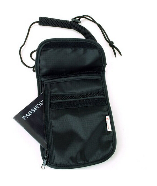 Travel wallet hidden pouch