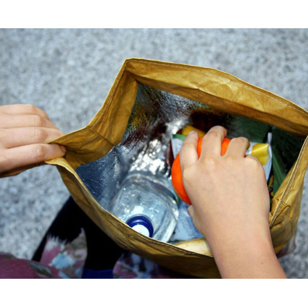 Tyvek lunch bag interior