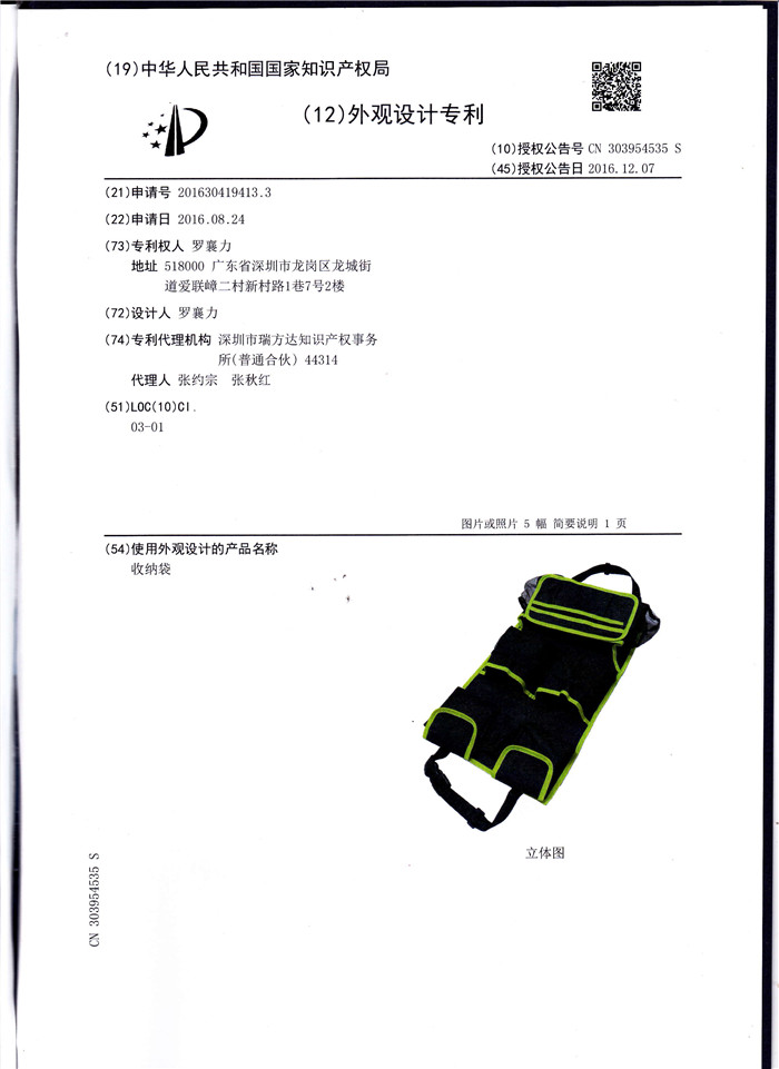 Car organizer patent