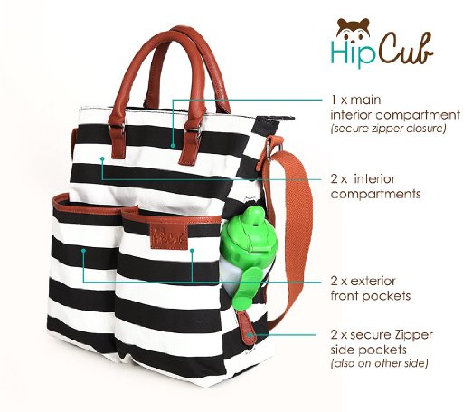 Stripe canvas diaper bag