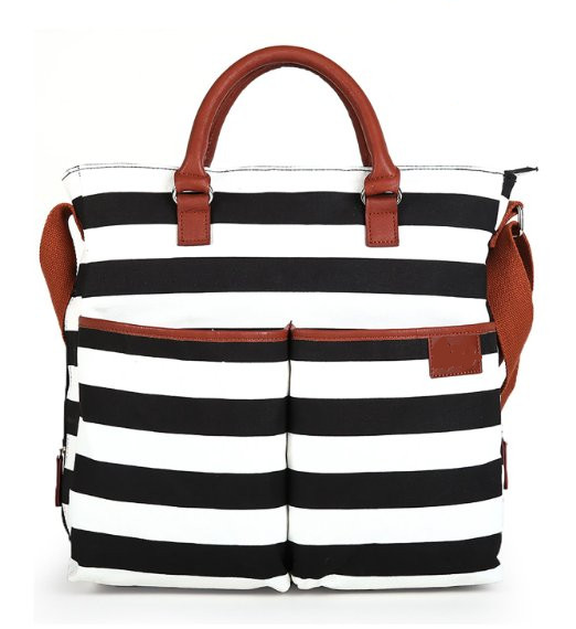 Stripe canvas diaper bag