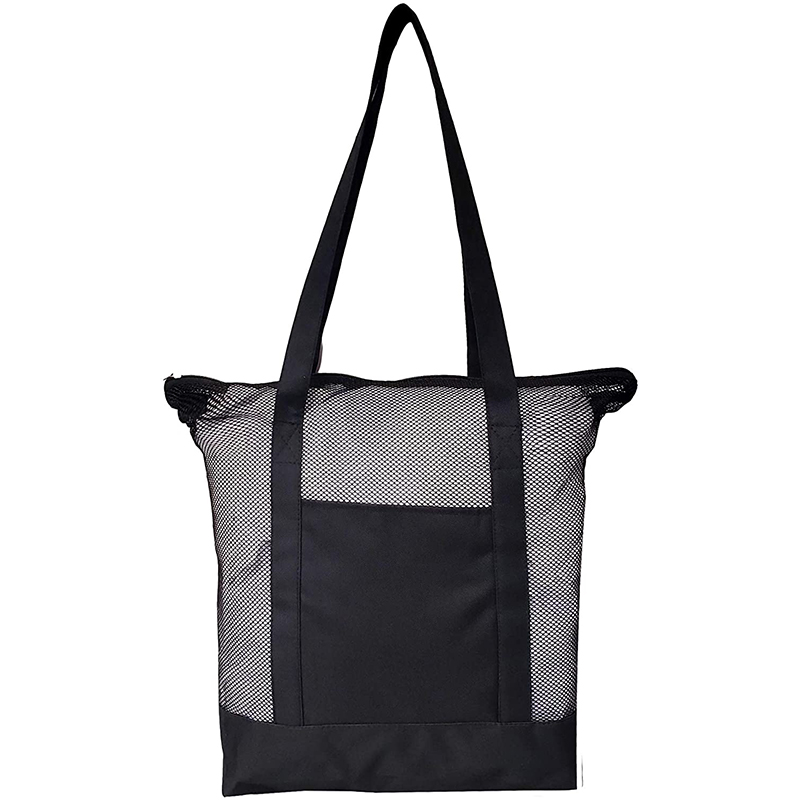 Mesh Beach Tote Bag Black