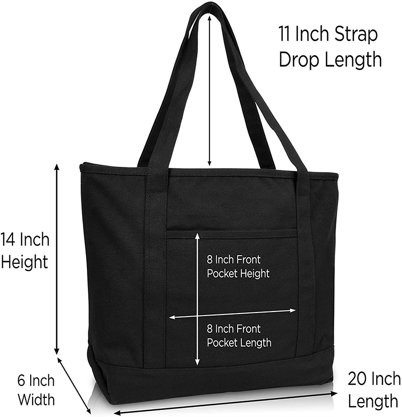 Solid Color Cotton Canvas beach bag