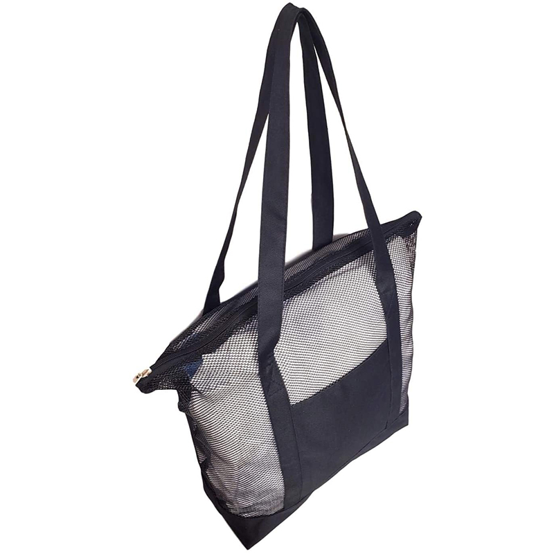 Mesh Beach Tote Bag Black