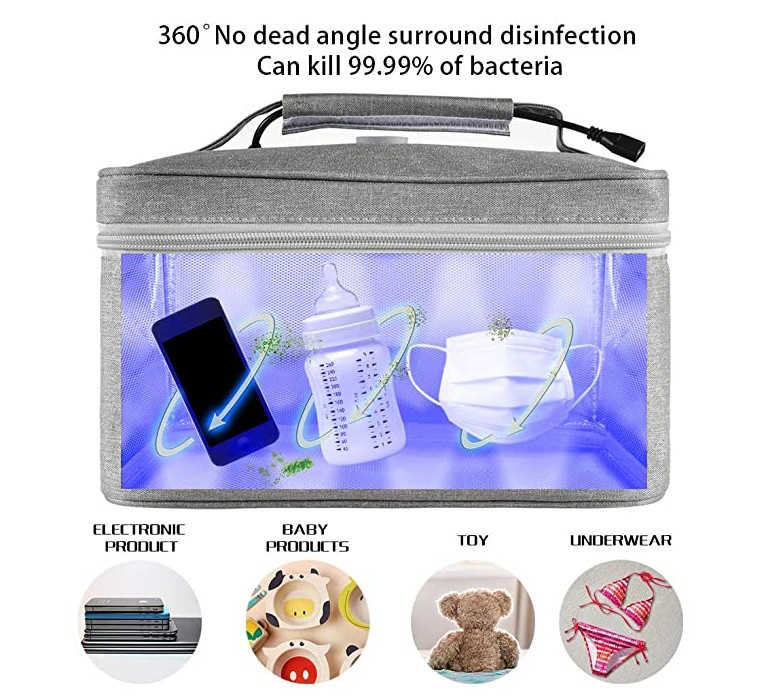 Travel underwear sanitization USB uvc led bag