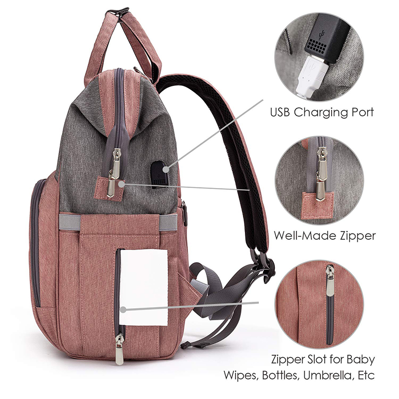 Mom nappy backpack smell proof diaper bag