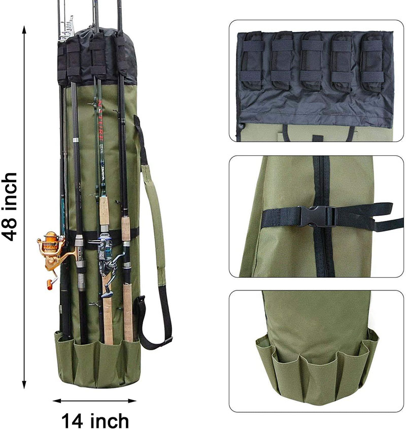 Fishing pole storage bag