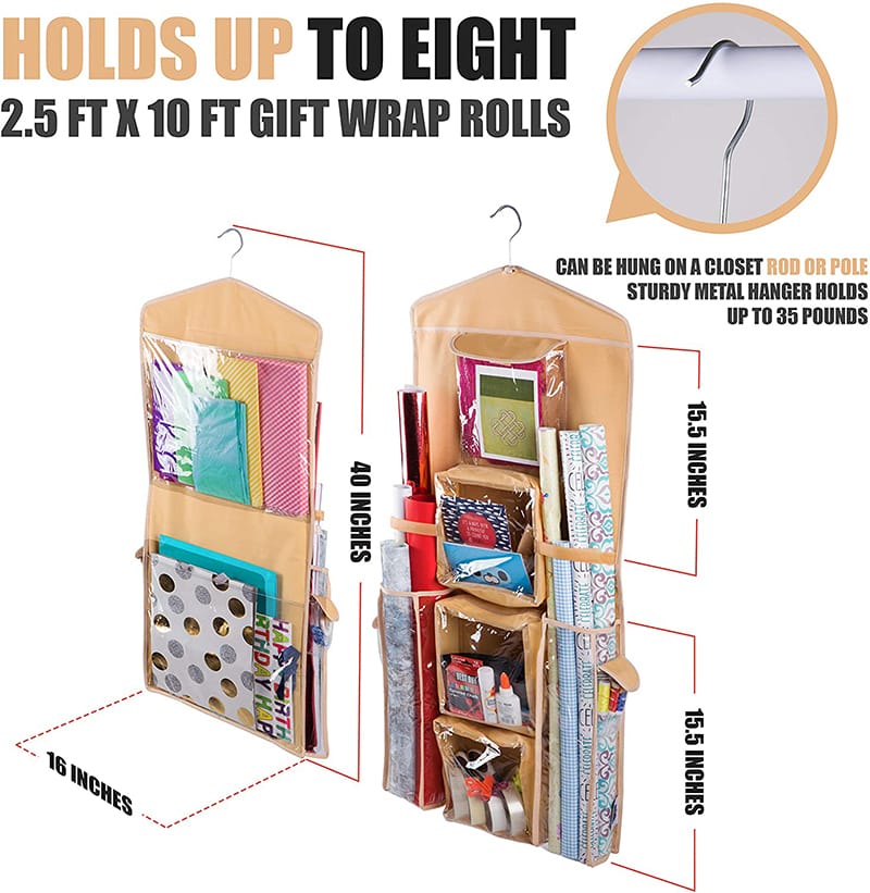 Hanging Gift Wrap Organizer