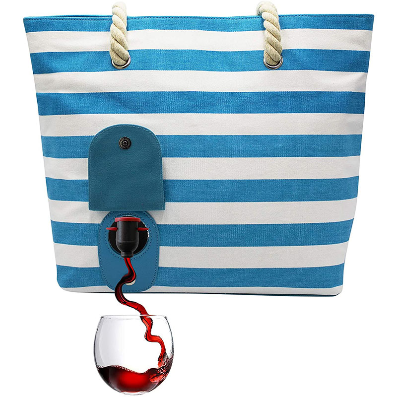 Beachy style insulated wine bag