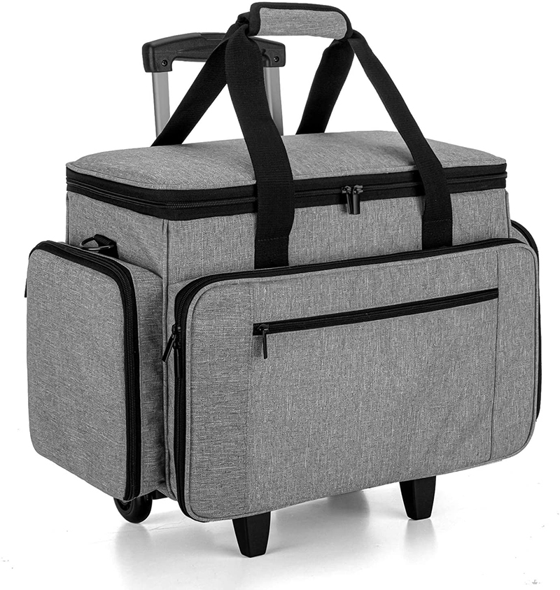 Wheeled sewing machine bag